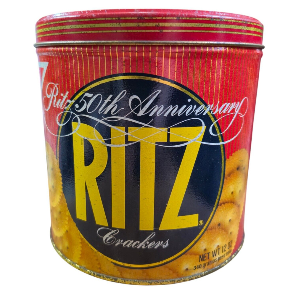 Ritz Crackers Collector Tin Vintage 1984 Nabisco 50th Anniversary USA 6"x6"